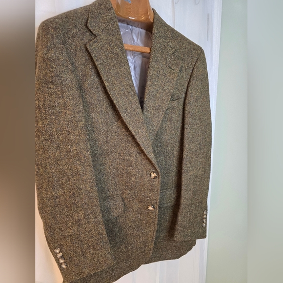 Men's Vintage HarrisTweed Blazer in Brown 42S - Picture 1 of 16
